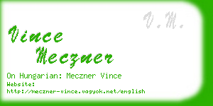 vince meczner business card